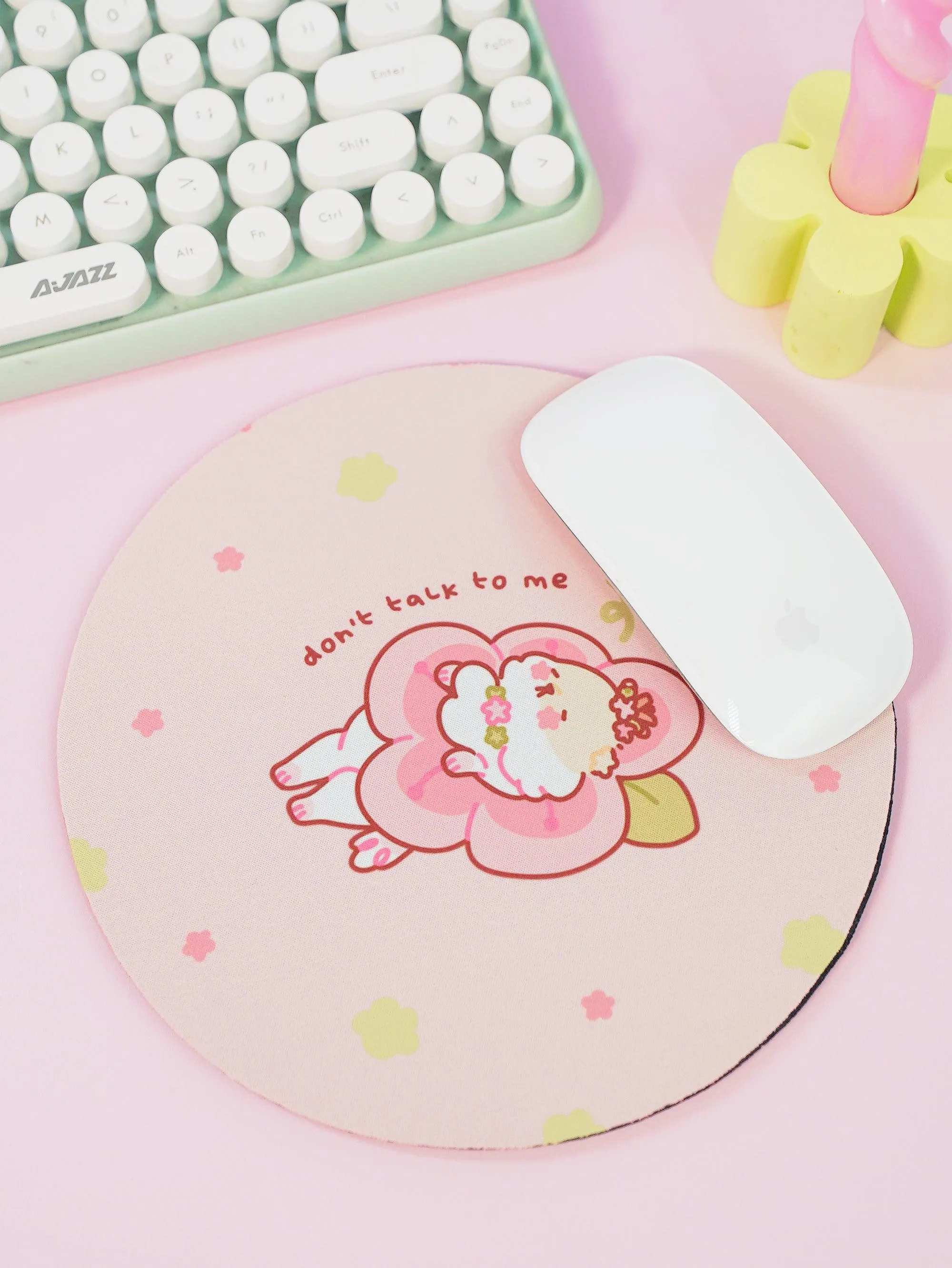 Puddin the Dog Sakura Lazy day Cherry Blossom Mouse Pad