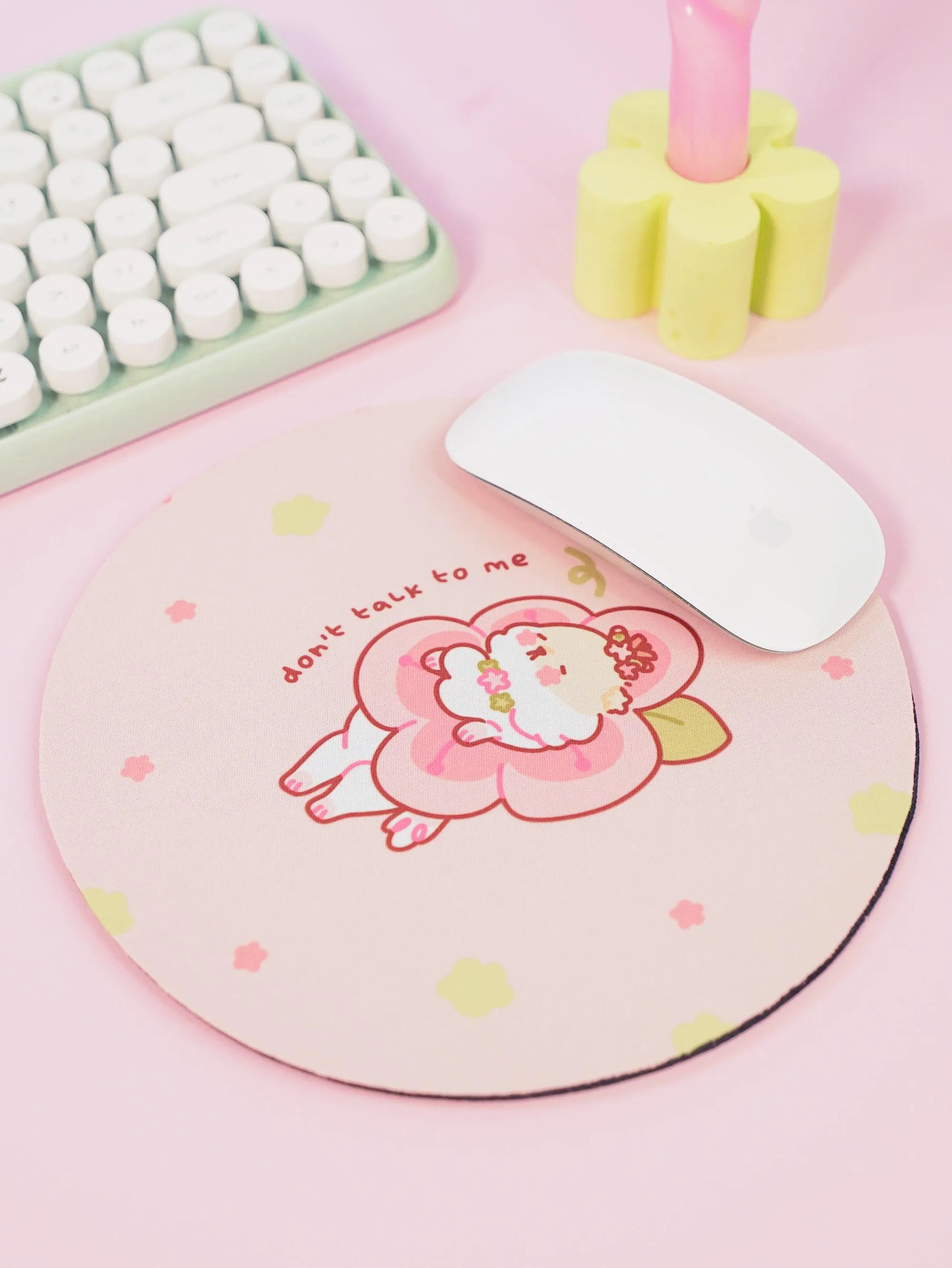 Puddin the Dog Sakura Lazy day Cherry Blossom Mouse Pad