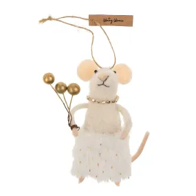 "Wintry Winnie" Felted Mouse Ornament