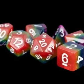 Rainbow Resin Polyhedral Dice Set