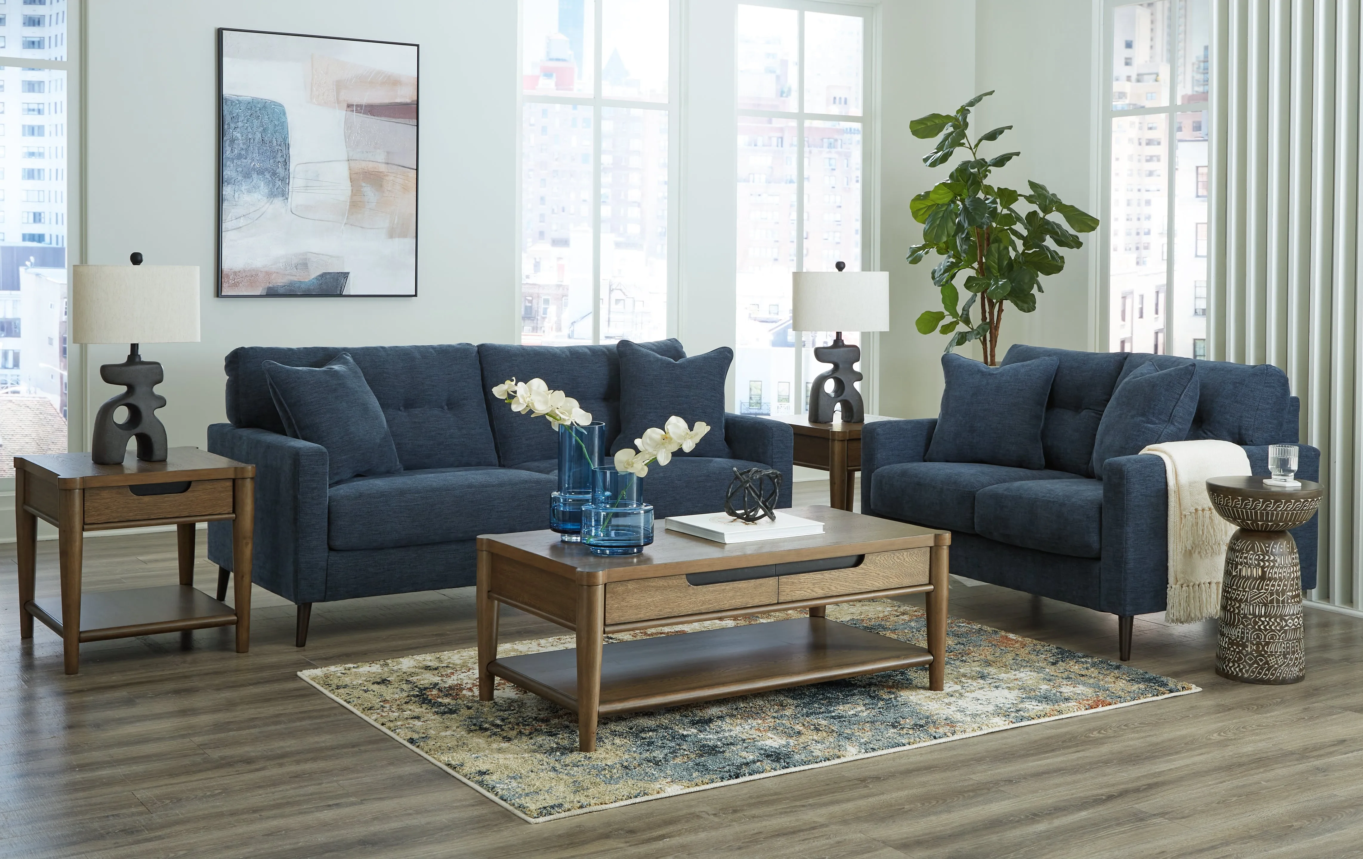 Roanhowe Coffee Table with 1 End Table in Brown