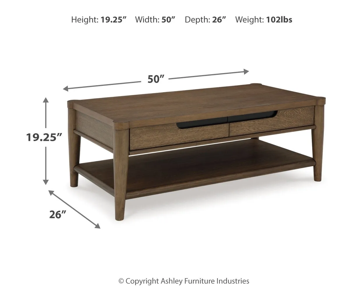 Roanhowe Coffee Table with 1 End Table in Brown