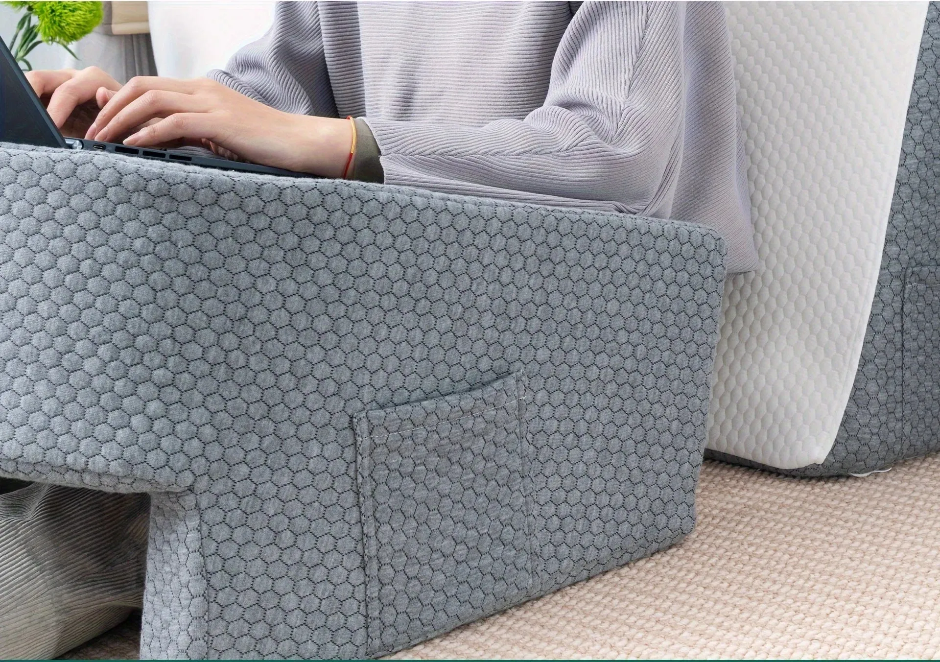 Soft Reading Pillow with Arm Rest Lap Desk Pillow for Working