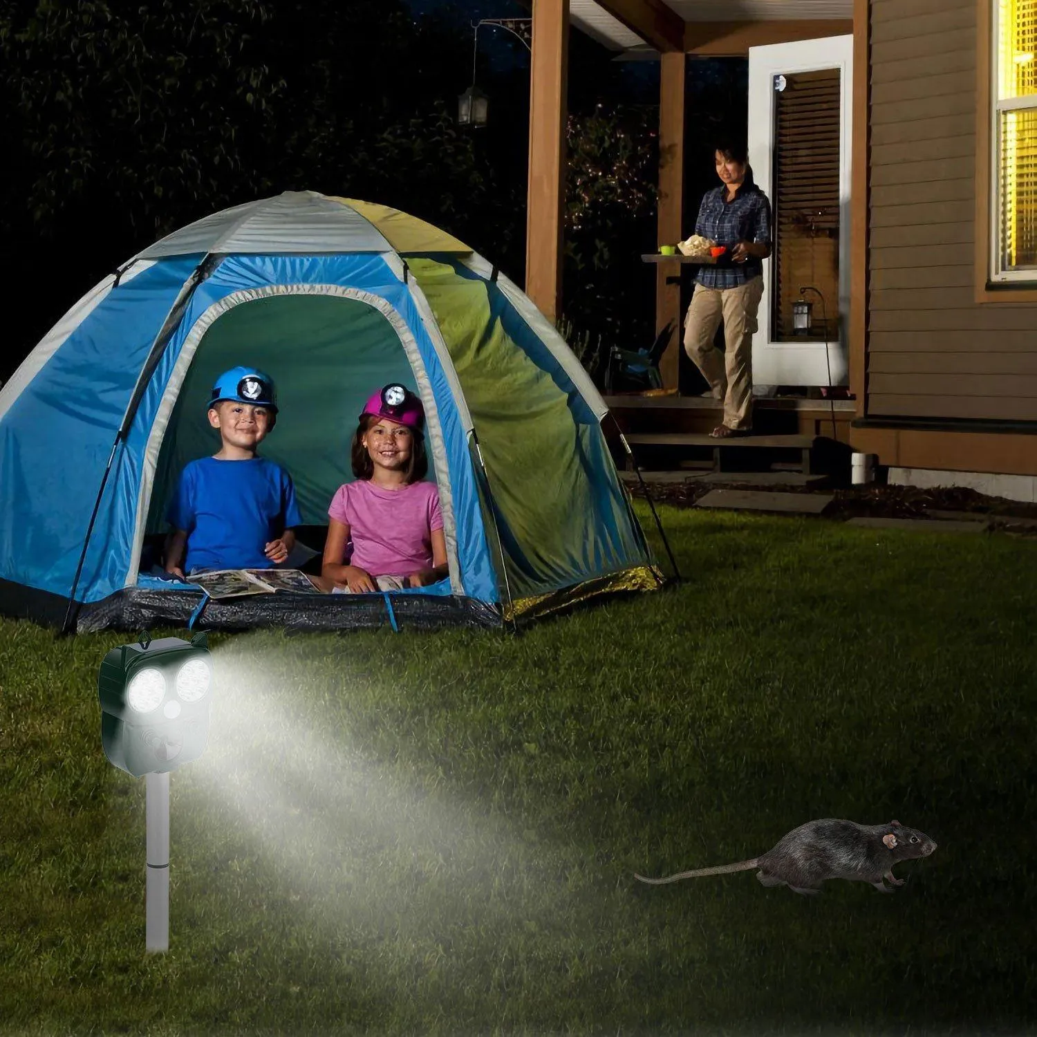 Solar Powered Ultrasonic Animal Repeller PIR Motion Sensor