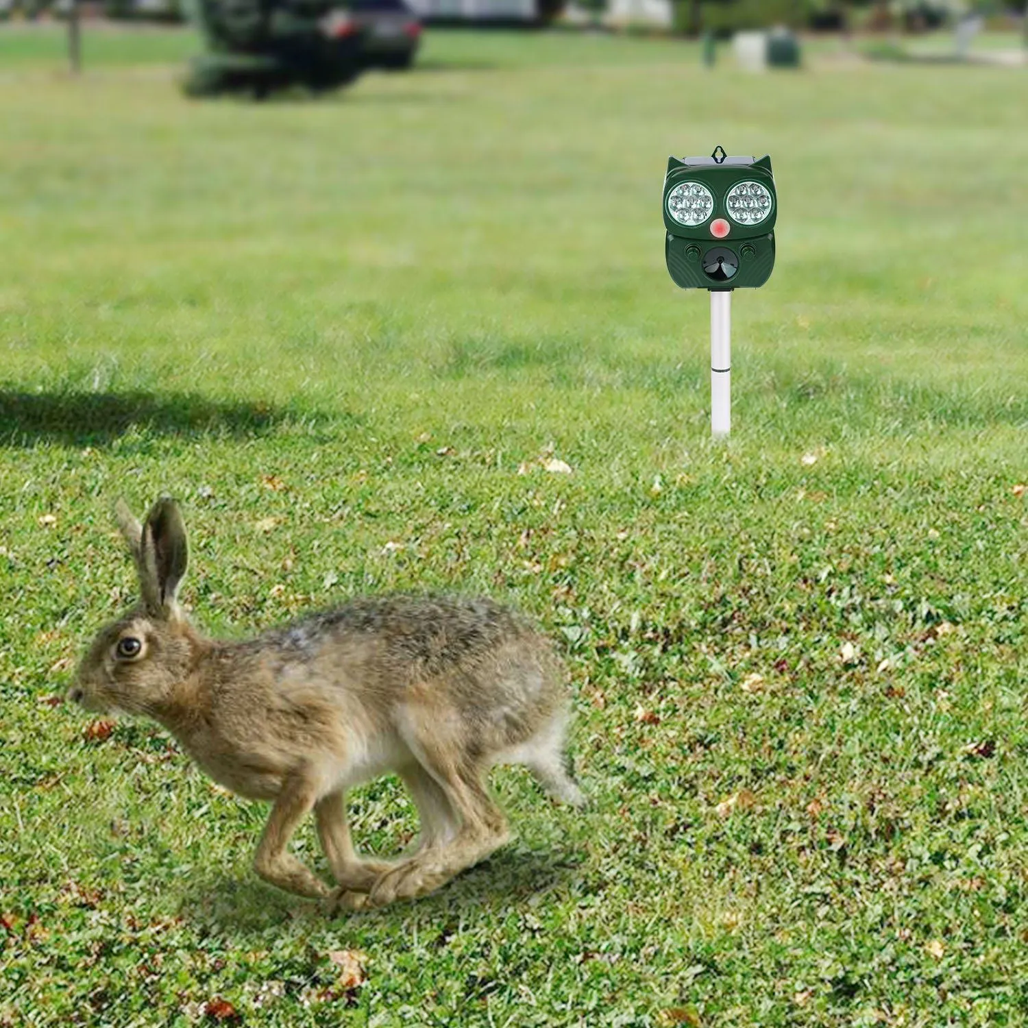 Solar Powered Ultrasonic Animal Repeller PIR Motion Sensor