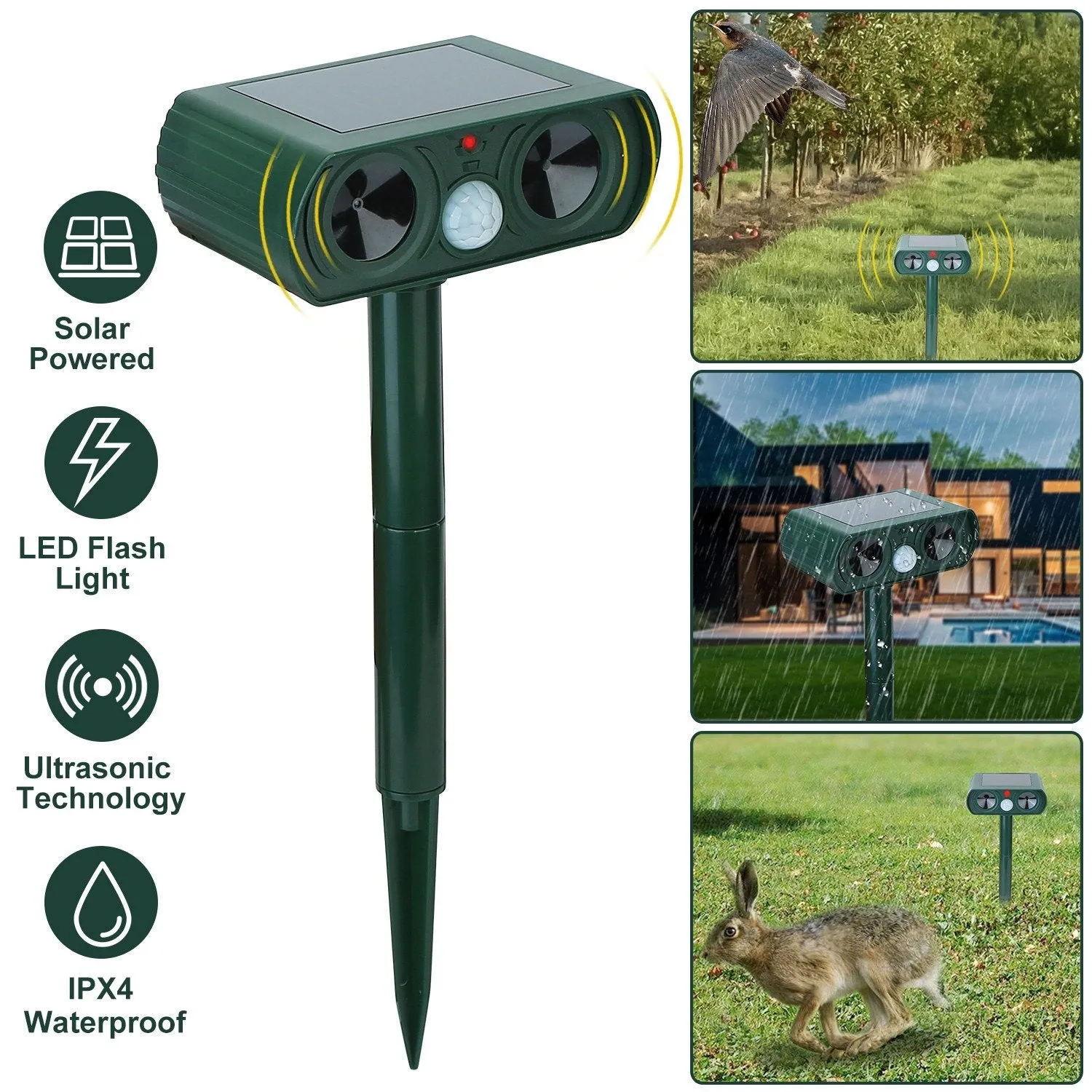 Solar Powered Ultrasonic Animal Repeller