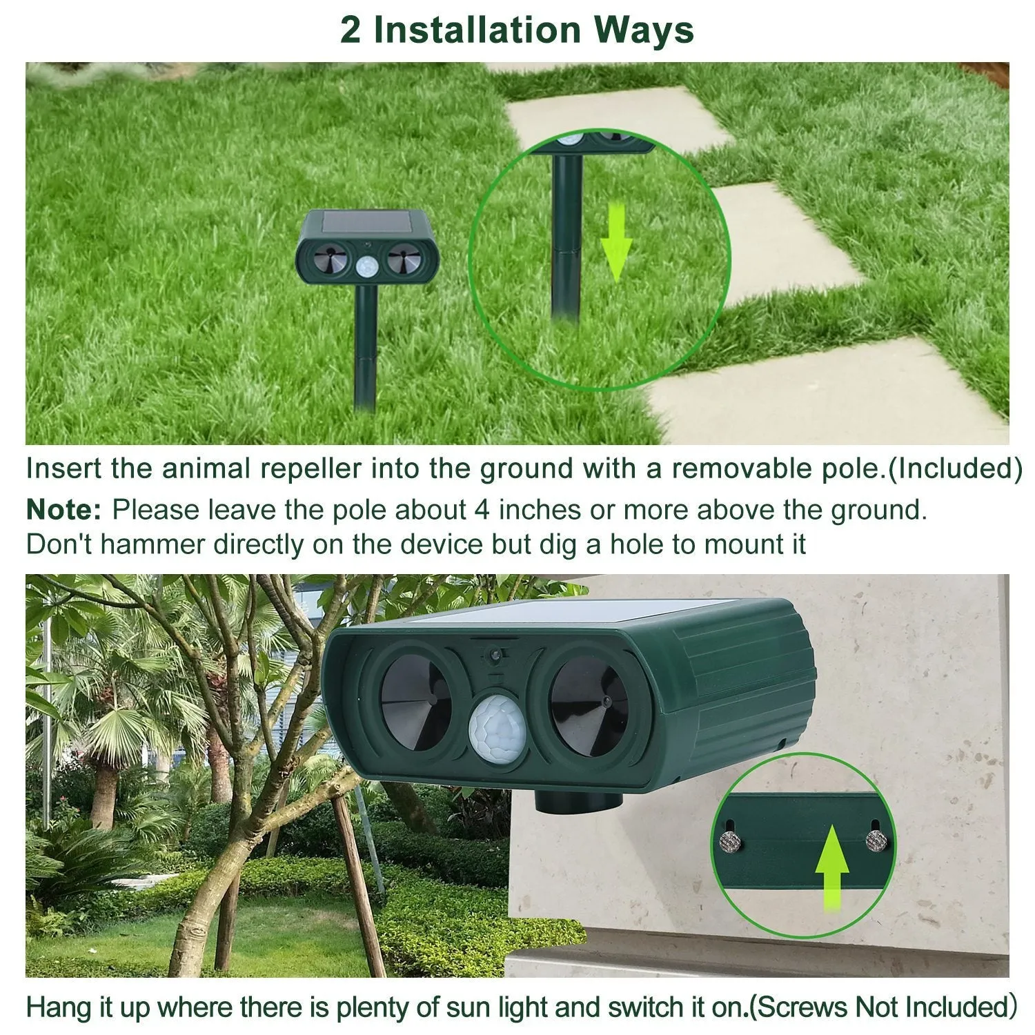Solar Powered Ultrasonic Animal Repeller