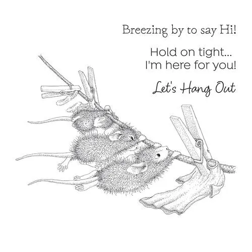 Spellbinders House Mouse Cling Rubber Stamp Breezy Day, Spring Has Sprung