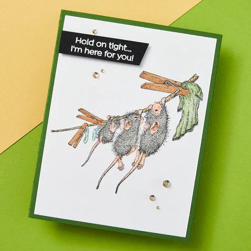 Spellbinders House Mouse Cling Rubber Stamp Breezy Day, Spring Has Sprung