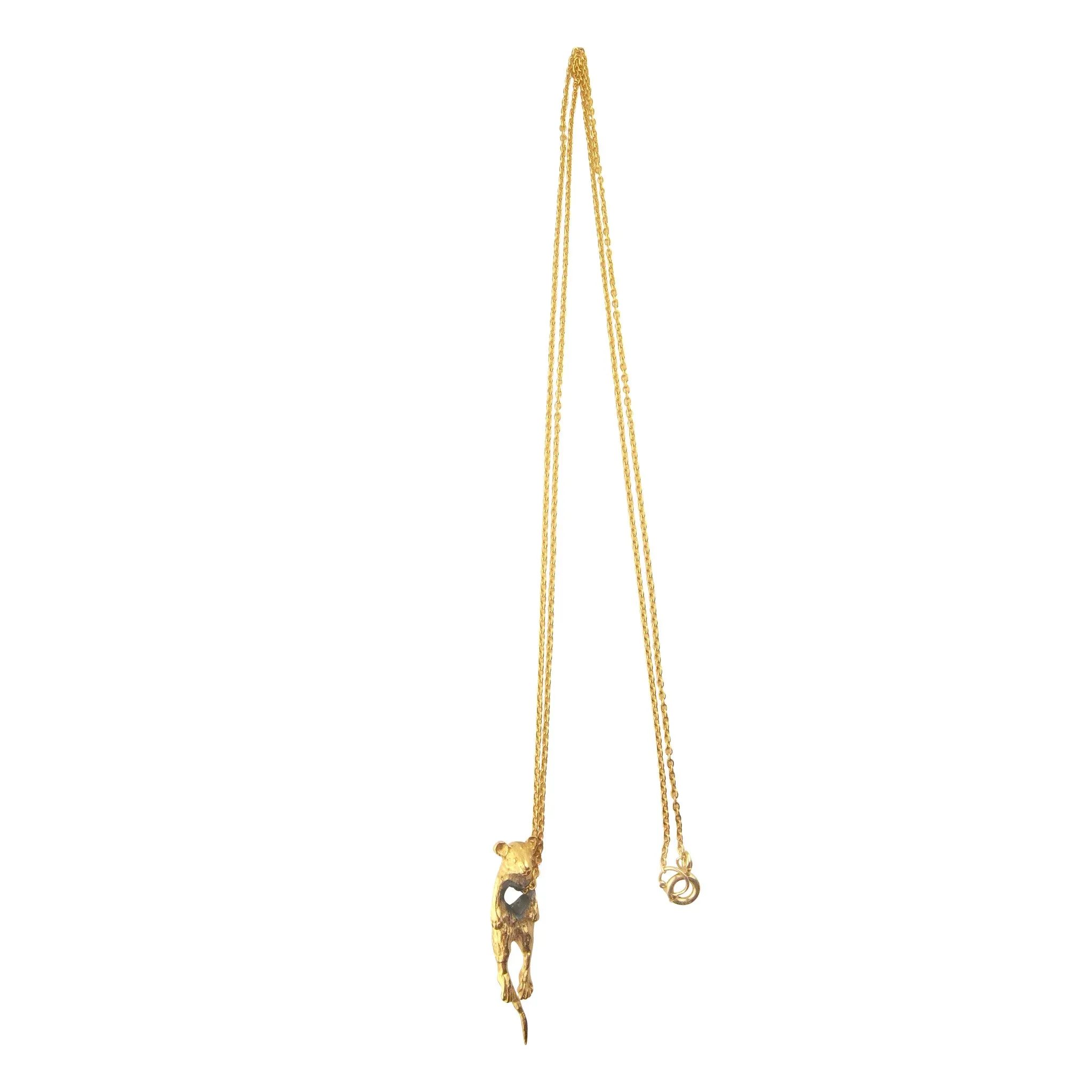 Stolen Heart Mouse Necklace Gold