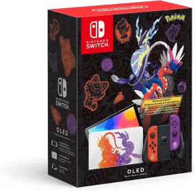 Switch Console, 64GB OLED Scarlet Violet   Red Purple Joy-Con