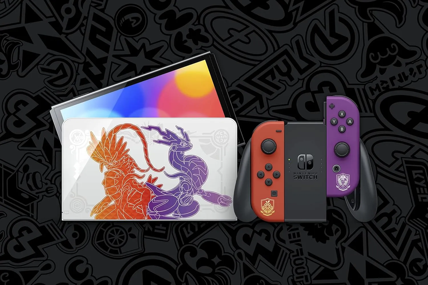 Switch Console, 64GB OLED Scarlet Violet   Red Purple Joy-Con