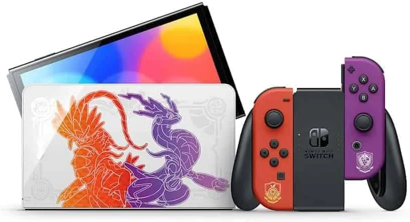 Switch Console, 64GB OLED Scarlet Violet   Red Purple Joy-Con