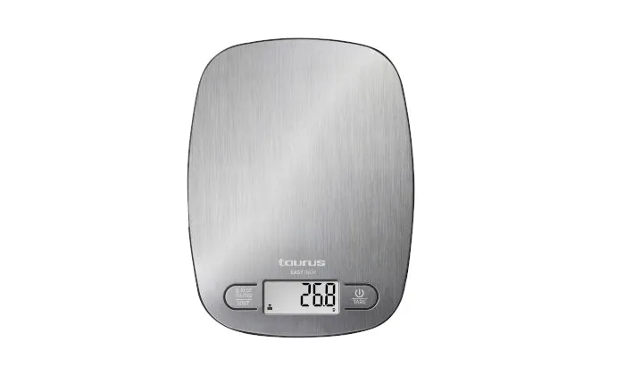 Taurus Kitchen Scale Digital Battery Operated Stainless Steel Brushed 5 Kg 3 V Easy Inox