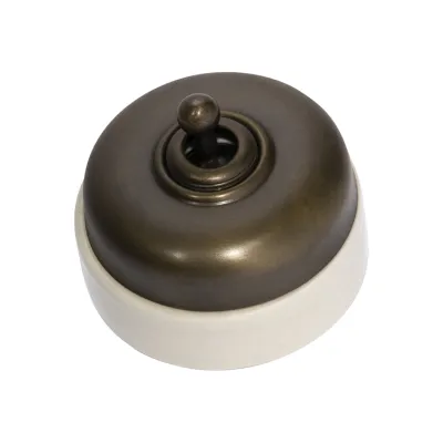 TRADCO SWITCH IVORY PORCELAIN BASE