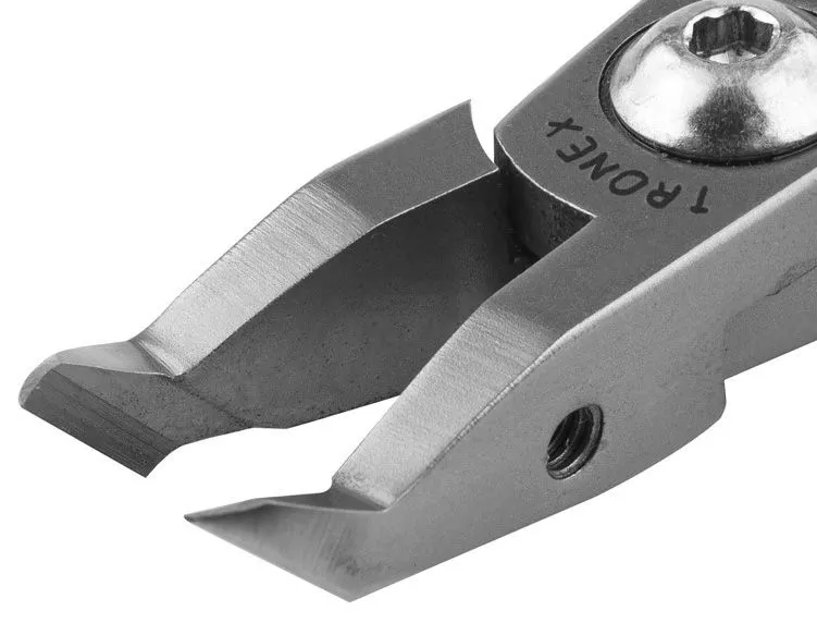 Tronex 7082 Small Oval 50° Relief Head Flush Carbon Steel Cutter with Long Ergonomic Handles, 5.9" OAL