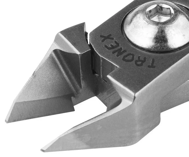 Tronex 7211 Pointed Medium Tapered Head Semi-Flush Carbon Steel Cutter with Long Ergonomic Handles, 5.6" OAL