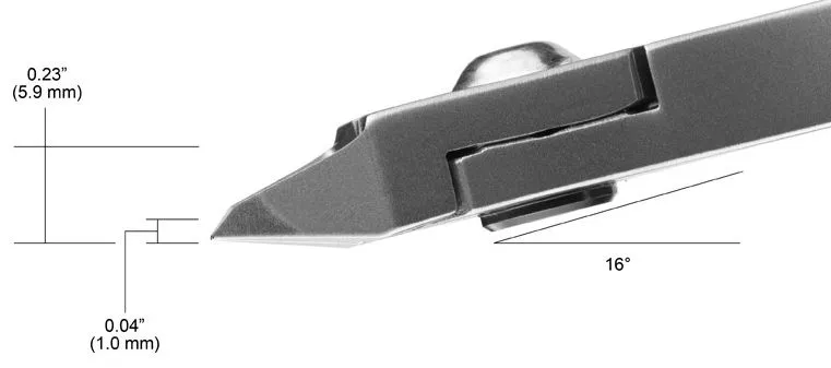 Tronex 7211 Pointed Medium Tapered Head Semi-Flush Carbon Steel Cutter with Long Ergonomic Handles, 5.6" OAL