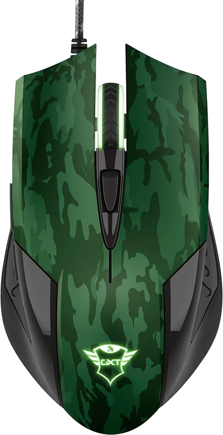 Trust Gaming GXT 781 Rixa Camo Gaming Mouse and Mouse Pad - Green Camo