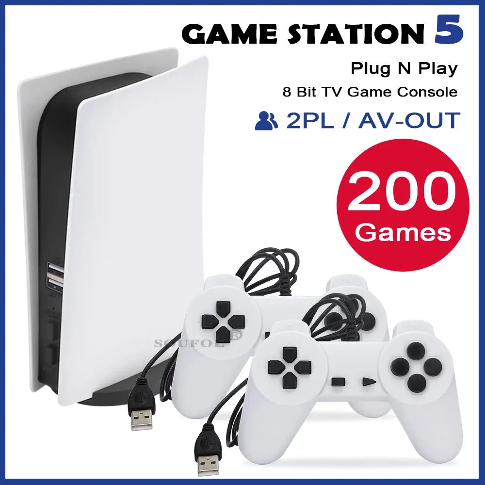Two-Player Video Game Console With 200 Classic Games 8-Bit GS5 TV Consola Retro Handheld Game Player AV Output