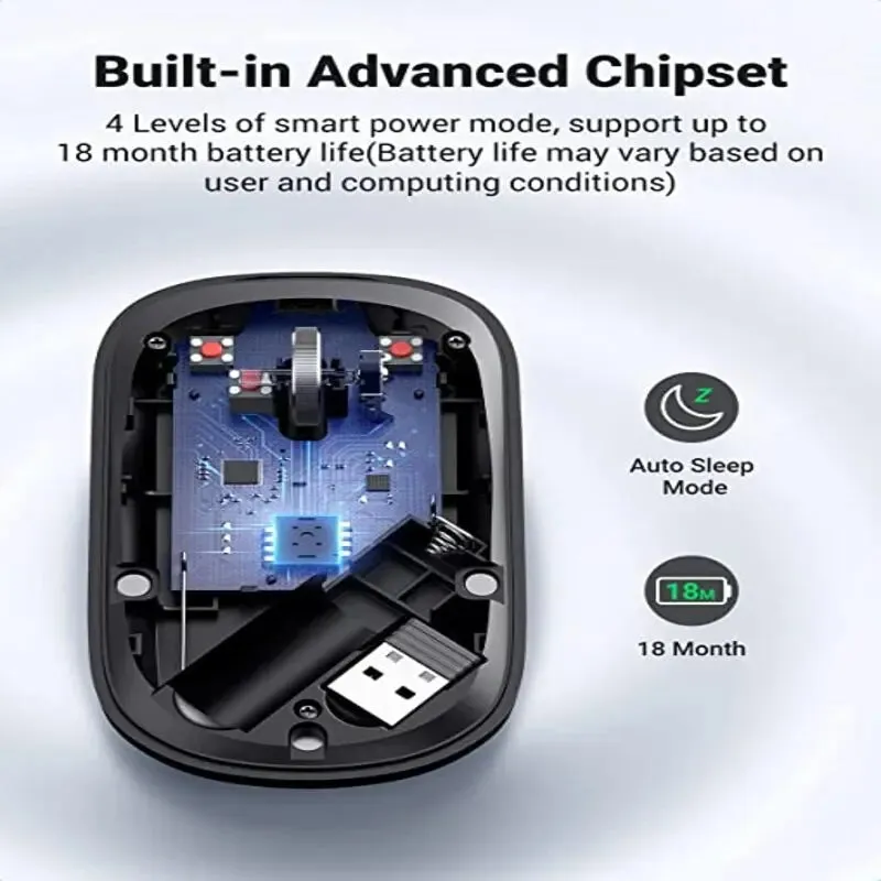 UGREEN 90372, 2.4G Slim Silent Computer Wireless Mouse with 4000 DPI, with 18-Month Battery Life(Black)