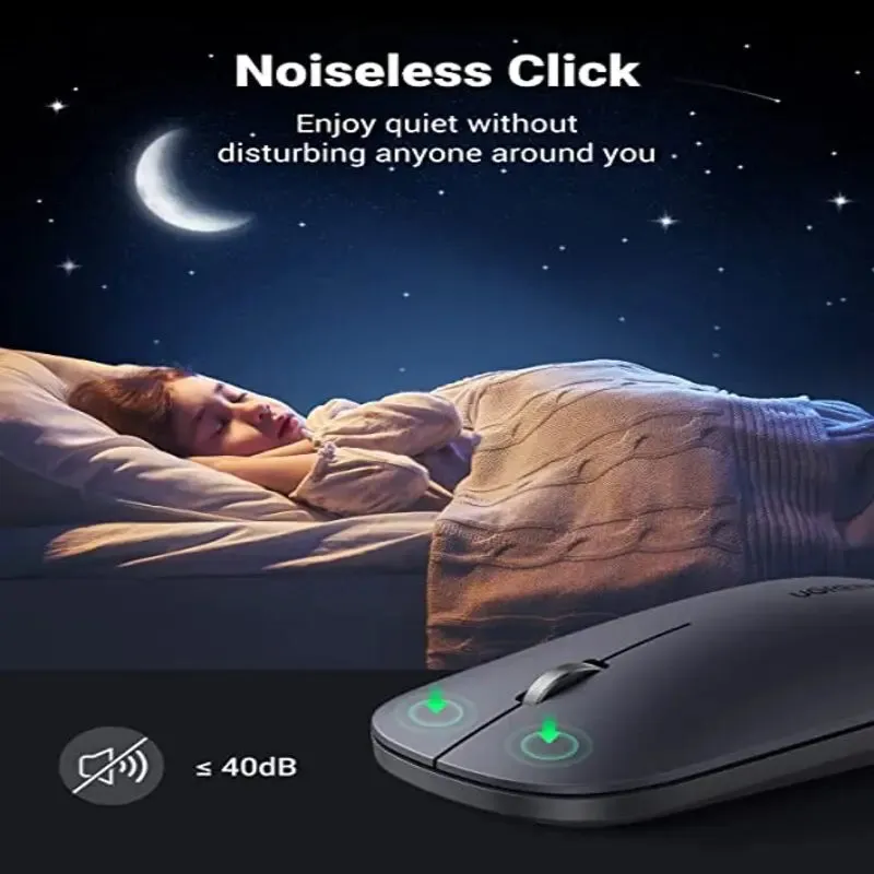 UGREEN 90372, 2.4G Slim Silent Computer Wireless Mouse with 4000 DPI, with 18-Month Battery Life(Black)
