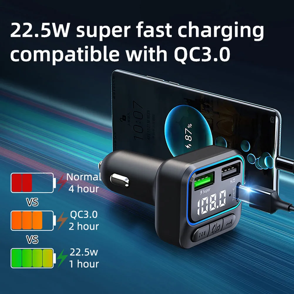 Wireless FM Transmitter For Car MP3 Player Dual USB QC3.0 Quick