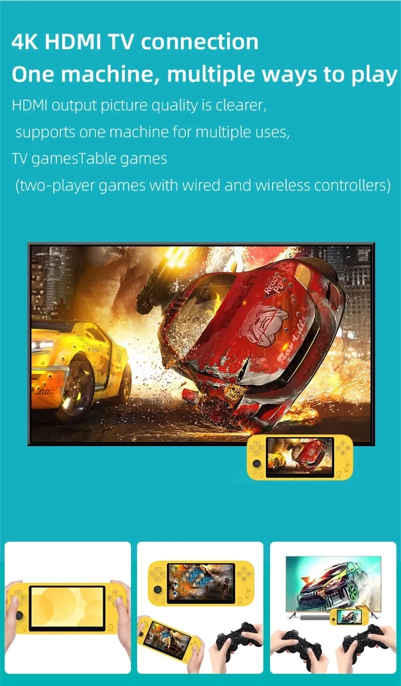 X20 Retro Video Game Console 5.1 Inch Display Screen 8GB Classic Handheld Gaming Consoles 8Bit Game Player