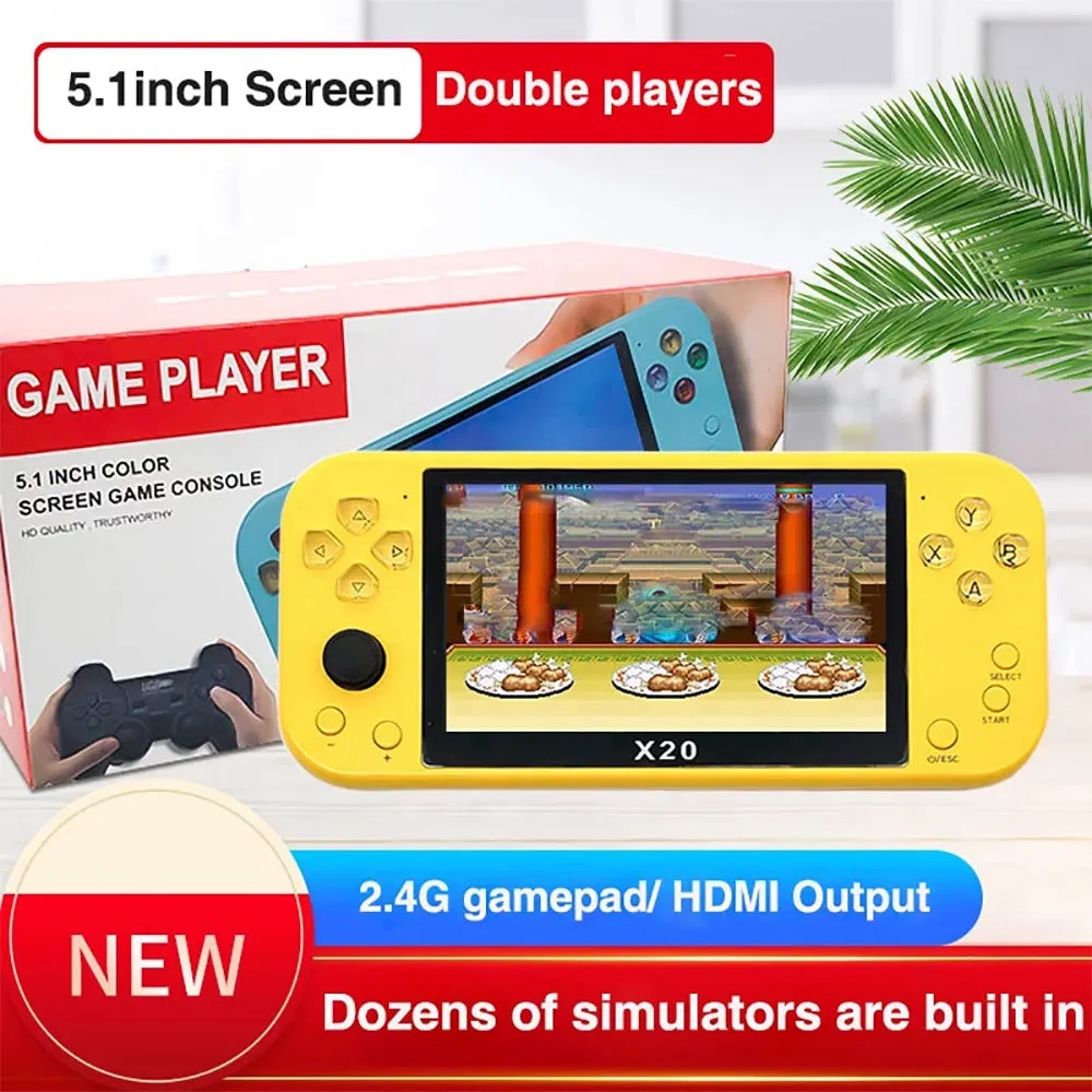 X20 Retro Video Game Console 5.1 Inch Display Screen 8GB Classic Handheld Gaming Consoles 8Bit Game Player