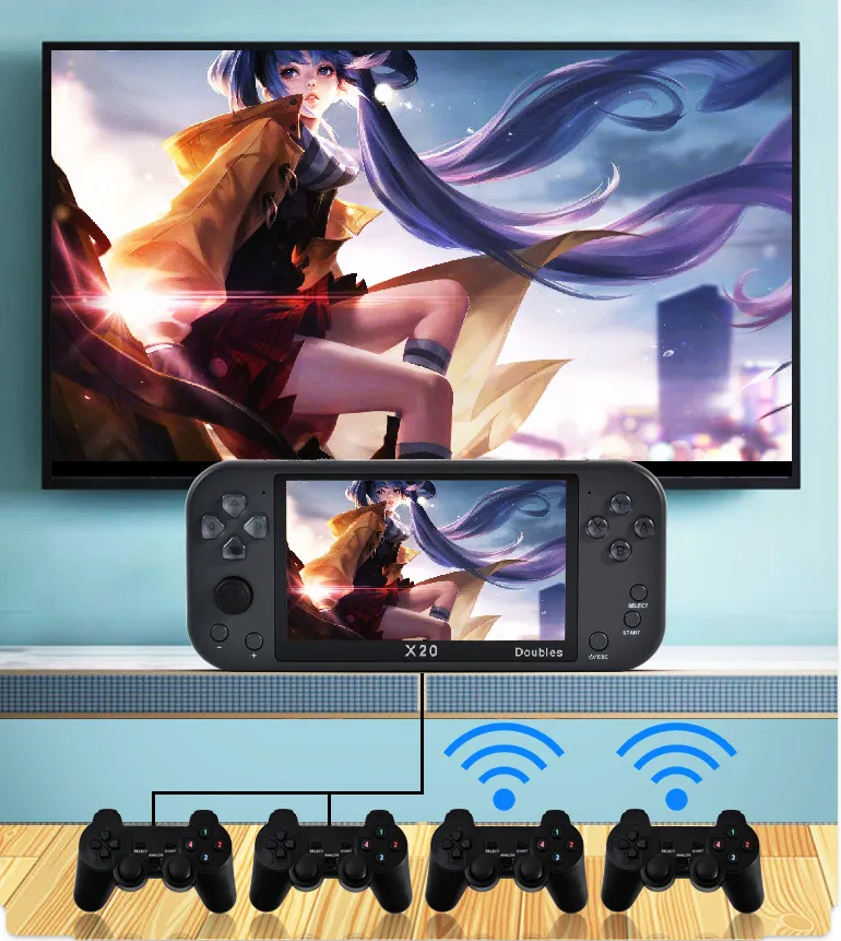 X20 Retro Video Game Console 5.1 Inch Display Screen 8GB Classic Handheld Gaming Consoles 8Bit Game Player