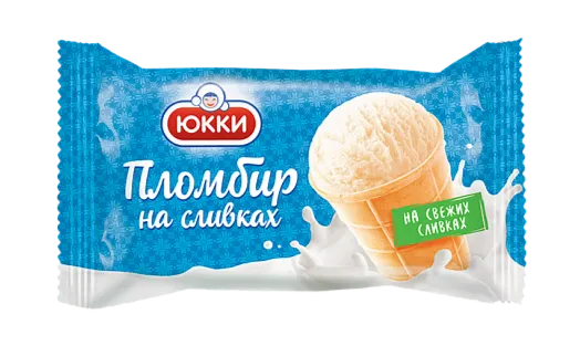 YUKKI Vanilla sundae with cream in a waffle cup  Weight - 75g