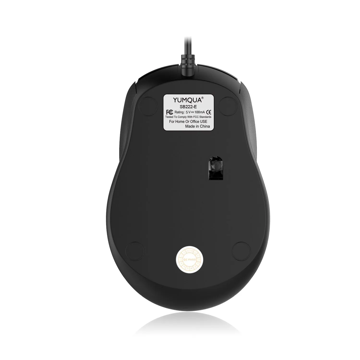 YUMQUA G222 Silent Mouse USB Wired, Office & Home Optical Computer Mouse with 2 Adjustable DPI Levels(800/1200), 4-Button Mouse for PC MacBook Laptop, Fits Left & Right Handed Users